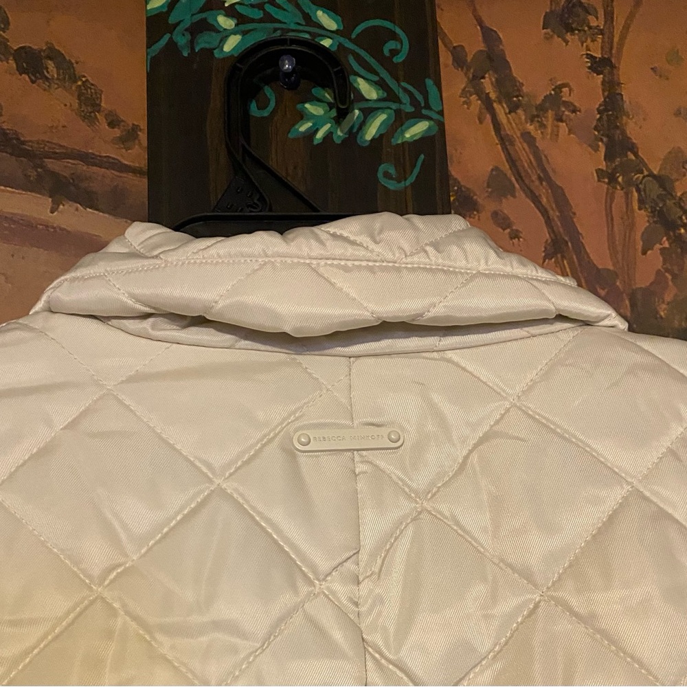 Rebecca Minkoff White Quilted Puffer Trench Coat - Picture 10 of 11
